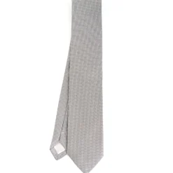 E.Marinella CRAVATTE|Cravatte In Seta Jacquard|CRAVATTA CERIMONIA IN SETA JACQUARD GRIGIO CHIARO Microfantasia geometrica