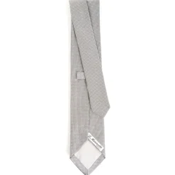 E.Marinella CRAVATTE|Cravatte In Seta Jacquard|CRAVATTA CERIMONIA IN SETA JACQUARD GRIGIO CHIARO Microfantasia geometrica