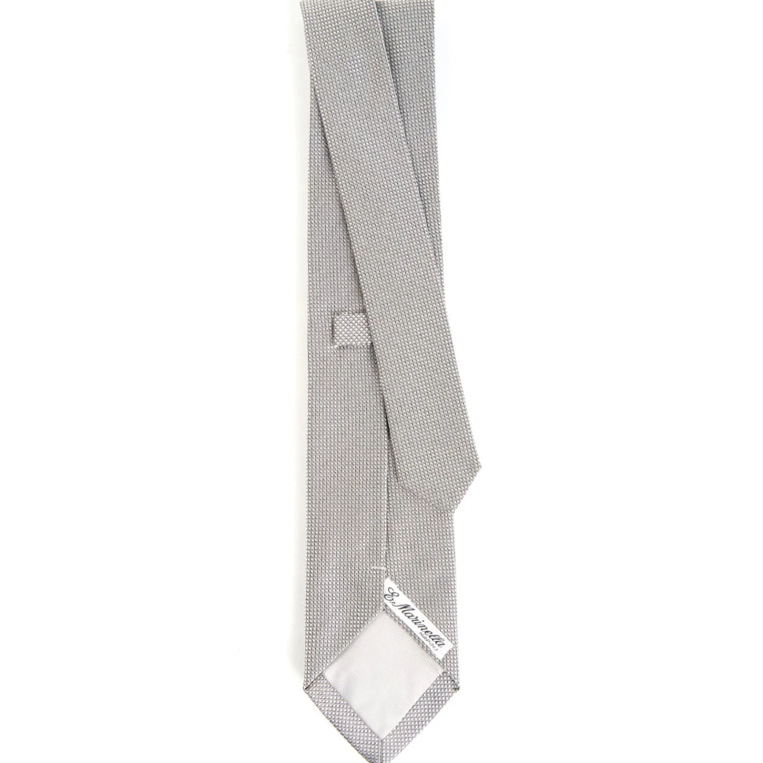 E.Marinella CRAVATTE|Cravatte In Seta Jacquard|CRAVATTA CERIMONIA IN SETA JACQUARD GRIGIO CHIARO Microfantasia geometrica