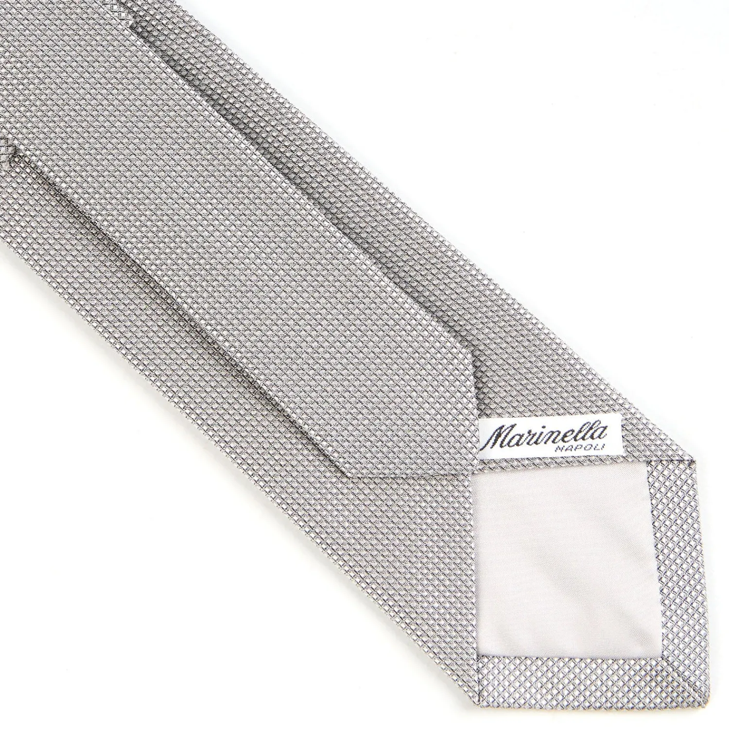 E.Marinella CRAVATTE|Cravatte In Seta Jacquard|CRAVATTA CERIMONIA IN SETA JACQUARD GRIGIO CHIARO Microfantasia geometrica
