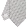 E.Marinella CRAVATTE|Cravatte In Seta Jacquard|CRAVATTA CERIMONIA IN SETA JACQUARD GRIGIO CHIARO Microfantasia geometrica
