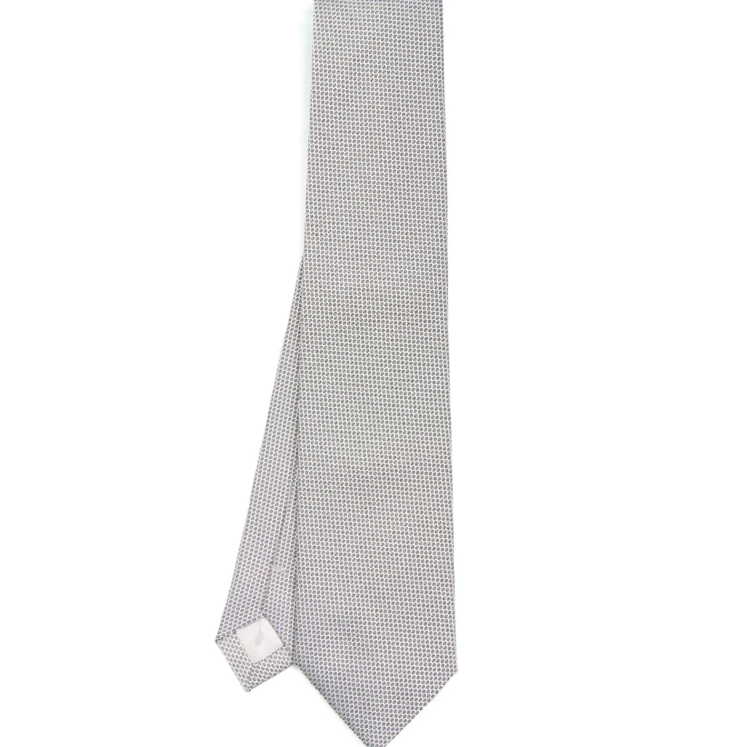 E.Marinella CRAVATTE|Cravatte In Seta Jacquard|CRAVATTA CERIMONIA IN SETA JACQUARD GRIGIO CHIARO Microfantasia geometrica