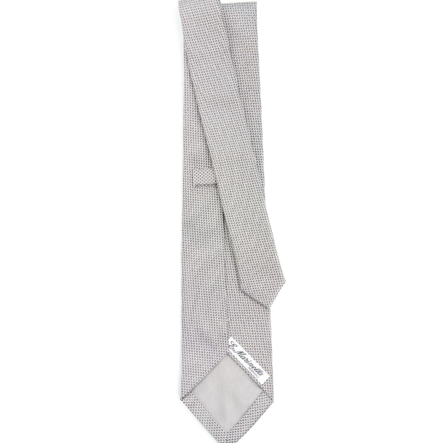 E.Marinella CRAVATTE|Cravatte In Seta Jacquard|CRAVATTA CERIMONIA IN SETA JACQUARD GRIGIO CHIARO Microfantasia geometrica
