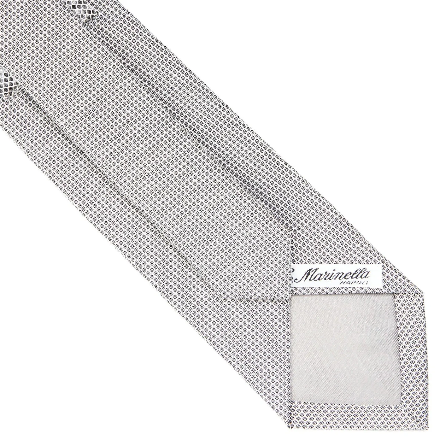E.Marinella CRAVATTE|Cravatte In Seta Jacquard|CRAVATTA CERIMONIA IN SETA JACQUARD GRIGIO CHIARO Microfantasia geometrica