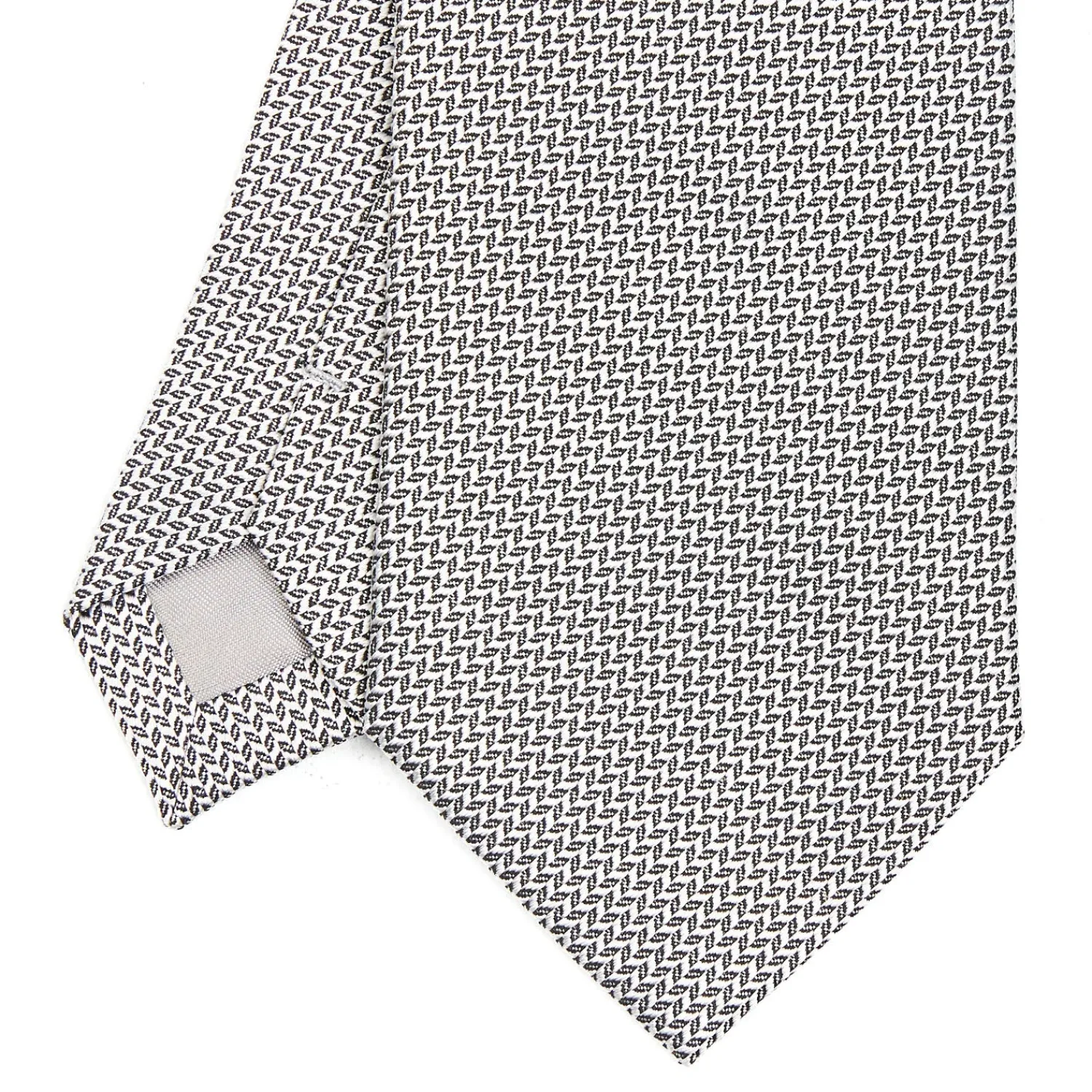E.Marinella CRAVATTE|Cravatte In Seta Jacquard|CRAVATTA CERIMONIA IN SETA JACQUARD GRIGIO CHIARO Microfantasia geometrica