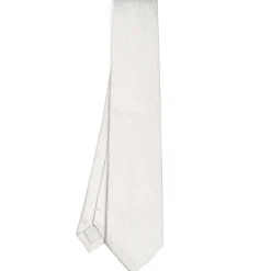 E.Marinella CRAVATTE|Cravatte In Seta Jacquard|CRAVATTA CERIMONIA IN SETA JACQUARD GRIGIO CHIARO Microfantasia geometrica