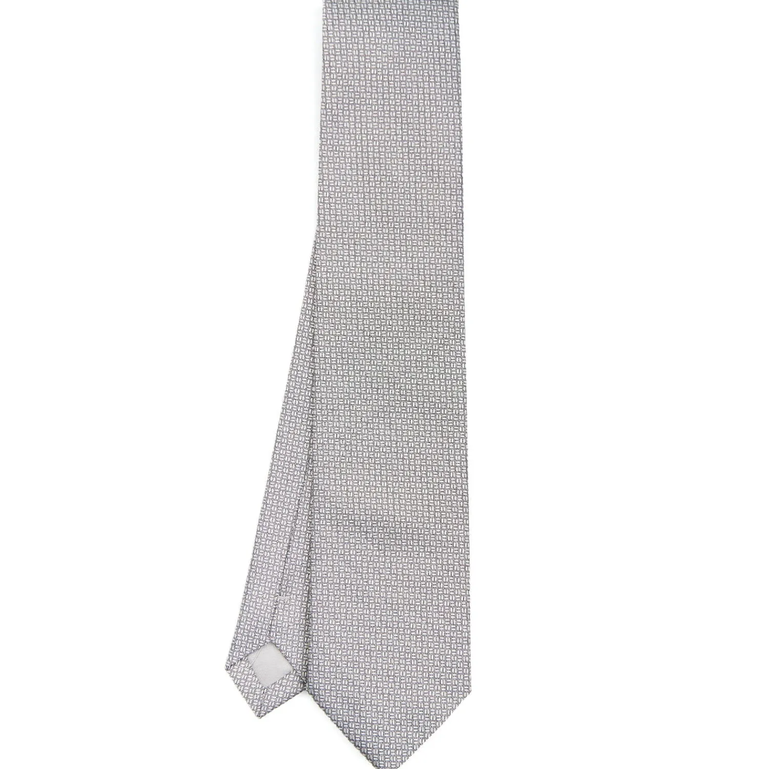 E.Marinella CRAVATTE|Cravatte In Seta Jacquard|CRAVATTA CERIMONIA IN SETA JACQUARD GRIGIO CHIARO Microfantasia geometrica