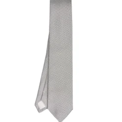 E.Marinella CRAVATTE|CRAVATTA CERIMONIA IN SETA JACQUARD GRIGIO CHIARO Microfantasia geoemtrica