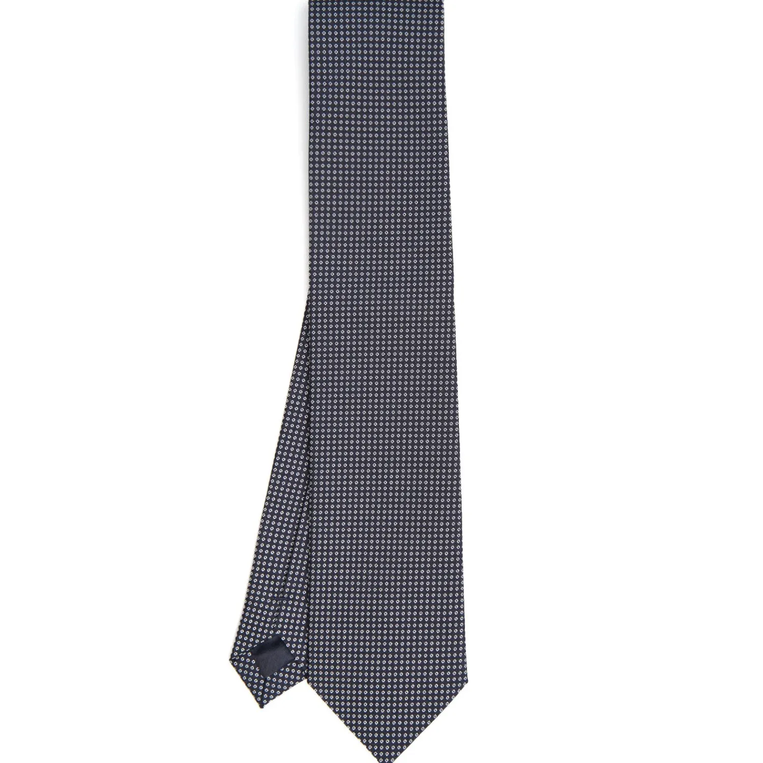 E.Marinella CRAVATTE|CRAVATTA CERIMONIA IN SETA JACQUARD BLU SCURO Microfantasia geometrica