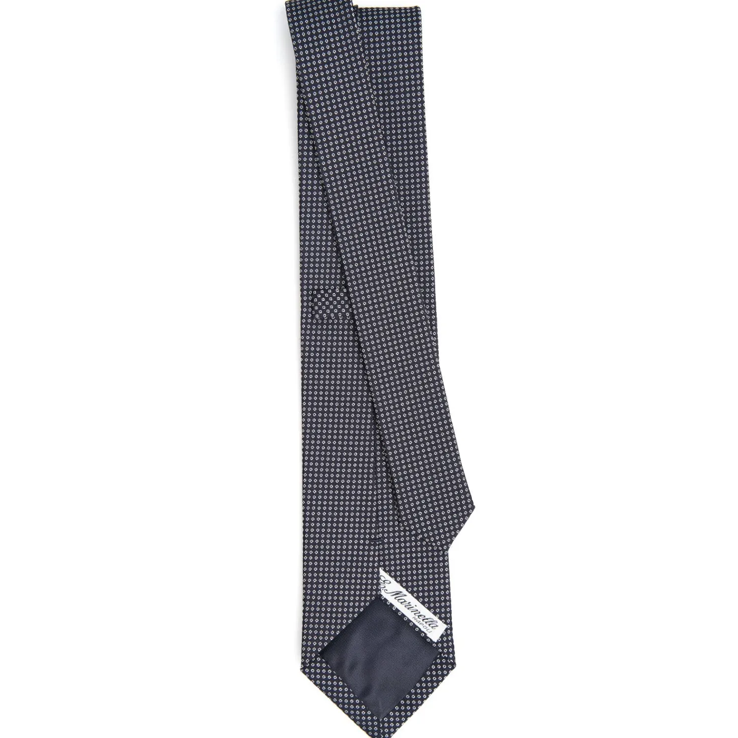 E.Marinella CRAVATTE|CRAVATTA CERIMONIA IN SETA JACQUARD BLU SCURO Microfantasia geometrica