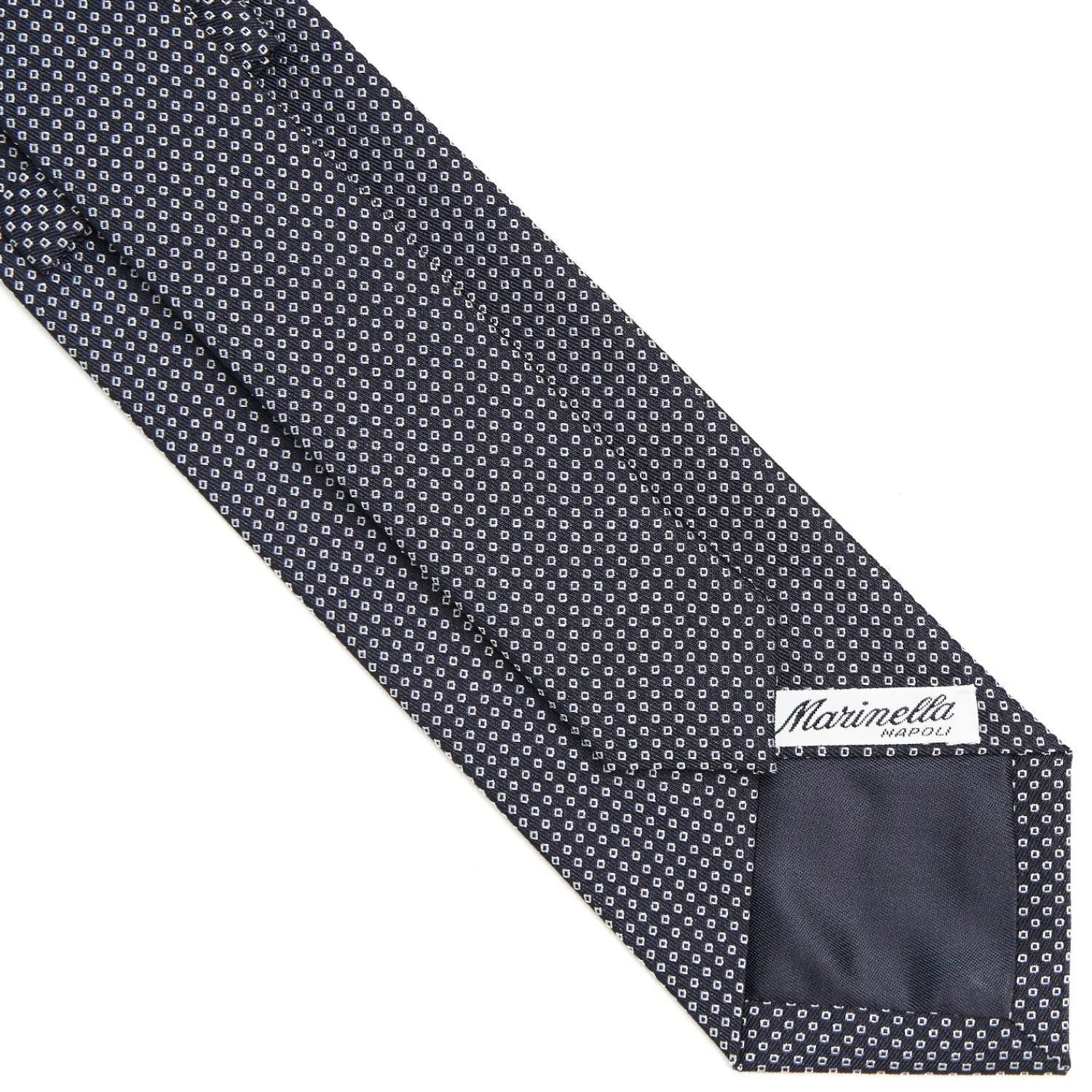 E.Marinella CRAVATTE|CRAVATTA CERIMONIA IN SETA JACQUARD BLU SCURO Microfantasia geometrica