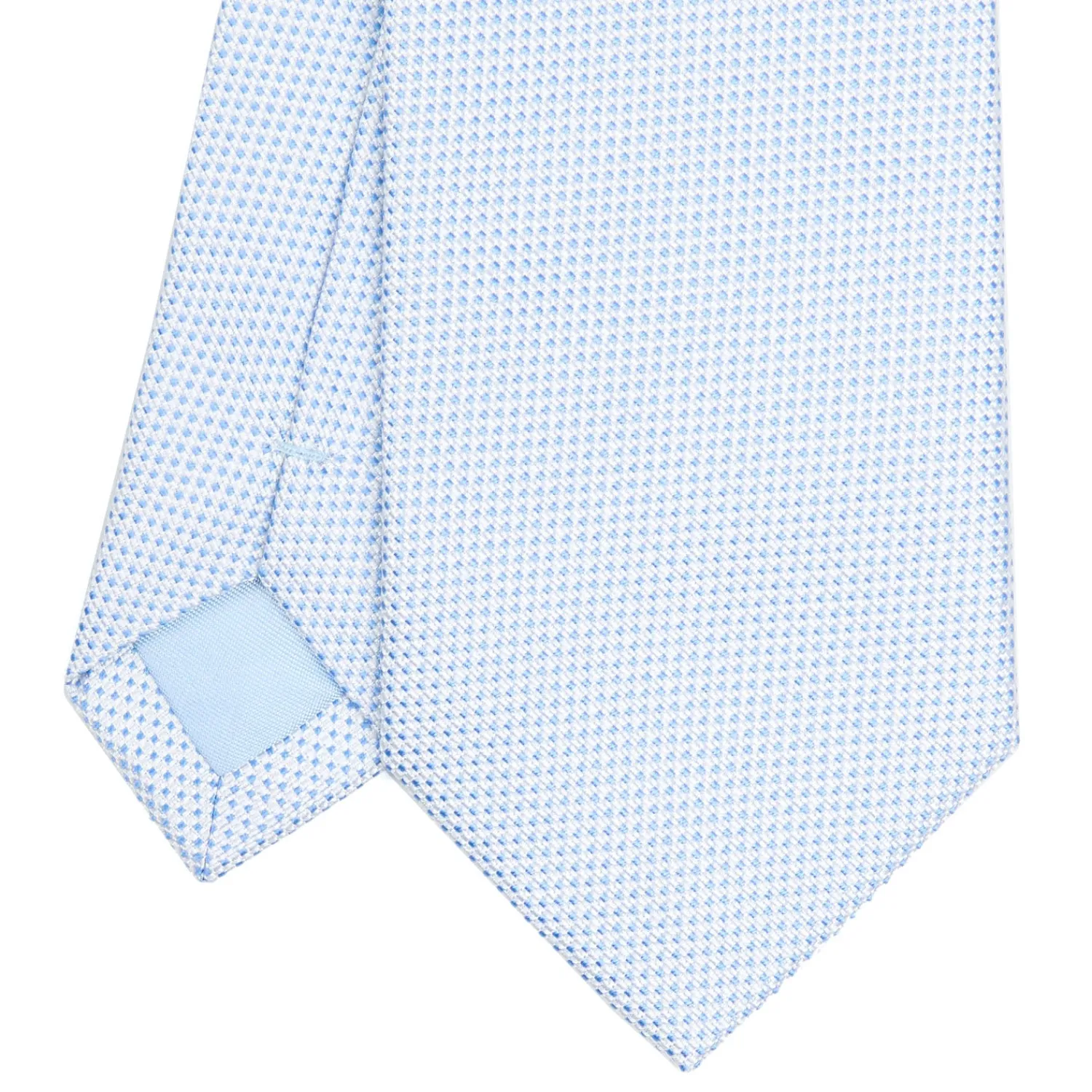 E.Marinella CRAVATTE|Cravatte In Seta Jacquard|CRAVATTA CERIMONIA IN SETA JACQUARD AZZURRA Microfantasia geometrica