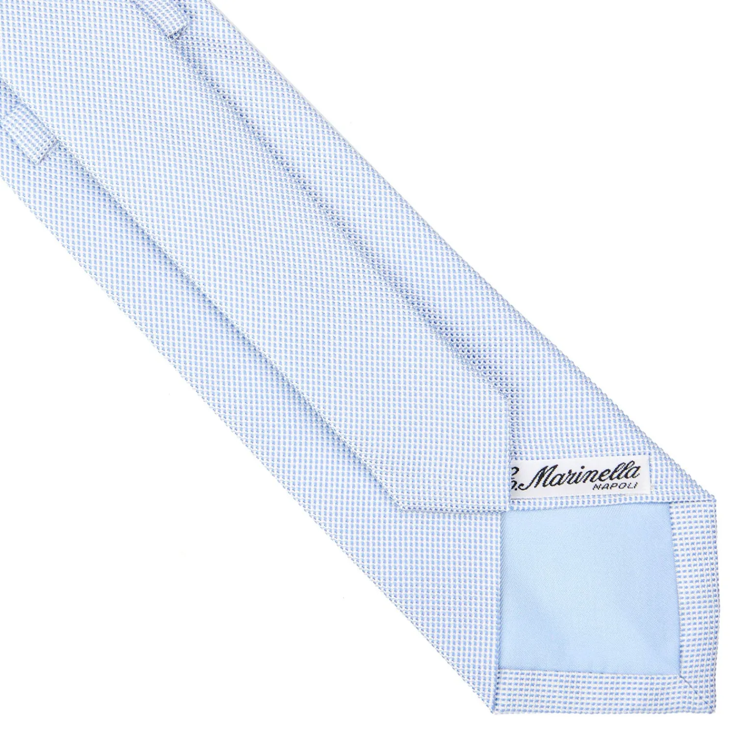 E.Marinella CRAVATTE|Cravatte In Seta Jacquard|CRAVATTA CERIMONIA IN SETA JACQUARD AZZURRA Microfantasia geometrica