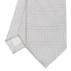 E.Marinella CRAVATTE|Cravatte In Seta Jacquard|CRAVATTA CERIMONIA IN SETA JACQUARD GRIGIO CHIARO Microfantasia geometrica