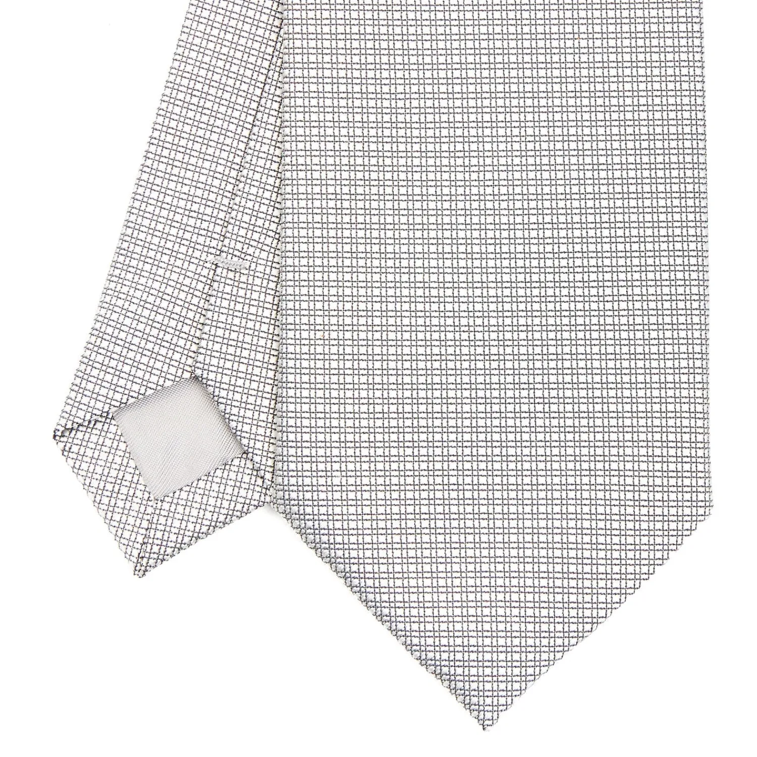 E.Marinella CRAVATTE|Cravatte In Seta Jacquard|CRAVATTA CERIMONIA IN SETA JACQUARD GRIGIO CHIARO Microfantasia geometrica