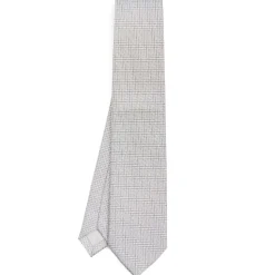E.Marinella CRAVATTE|Cravatte In Seta Jacquard|CRAVATTA CERIMONIA IN SETA JACQUARD GRIGIO CHIARO Microfantasia geometrica