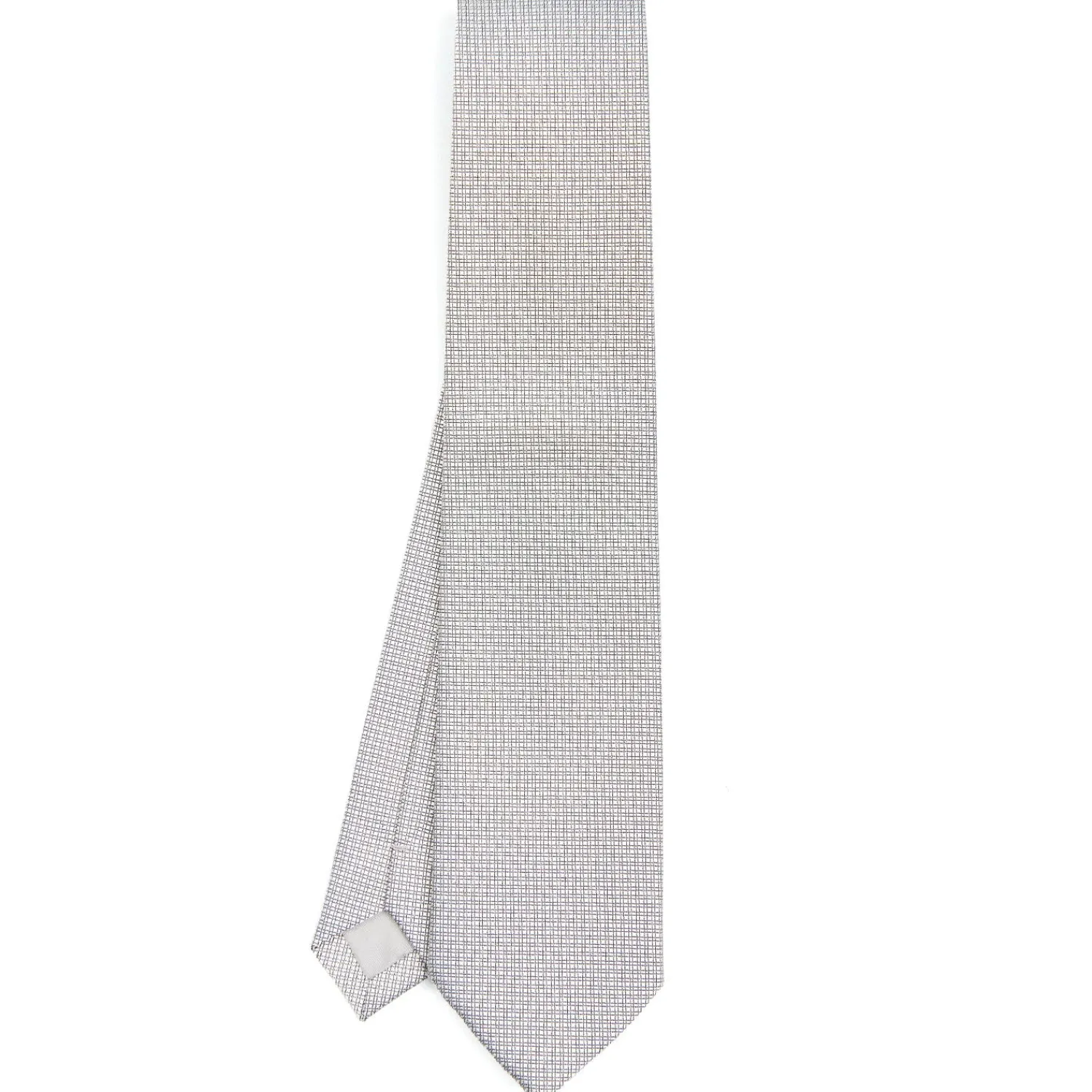 E.Marinella CRAVATTE|Cravatte In Seta Jacquard|CRAVATTA CERIMONIA IN SETA JACQUARD GRIGIO CHIARO Microfantasia geometrica