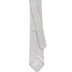 E.Marinella CRAVATTE|Cravatte In Seta Jacquard|CRAVATTA CERIMONIA IN SETA JACQUARD GRIGIO CHIARO Microfantasia geometrica