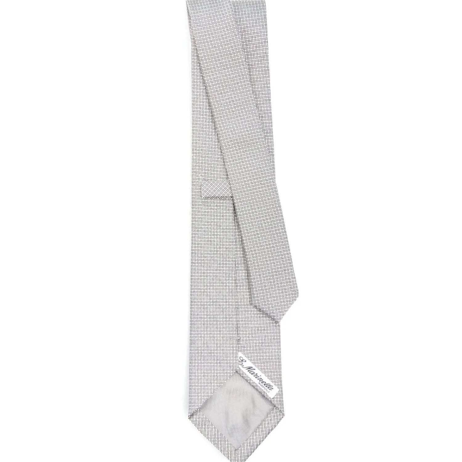 E.Marinella CRAVATTE|Cravatte In Seta Jacquard|CRAVATTA CERIMONIA IN SETA JACQUARD GRIGIO CHIARO Microfantasia geometrica
