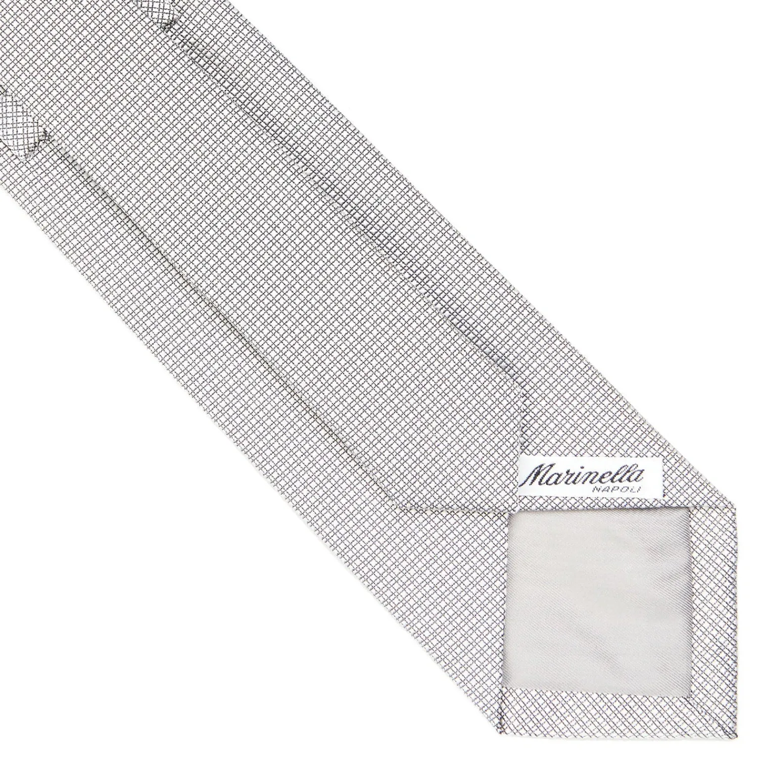E.Marinella CRAVATTE|Cravatte In Seta Jacquard|CRAVATTA CERIMONIA IN SETA JACQUARD GRIGIO CHIARO Microfantasia geometrica