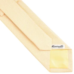 E.Marinella Cravatte In Seta Jacquard|CRAVATTE|CRAVATTA CERIMONIA IN SETA JACQUARD GIALLA Microfantasia geometrica