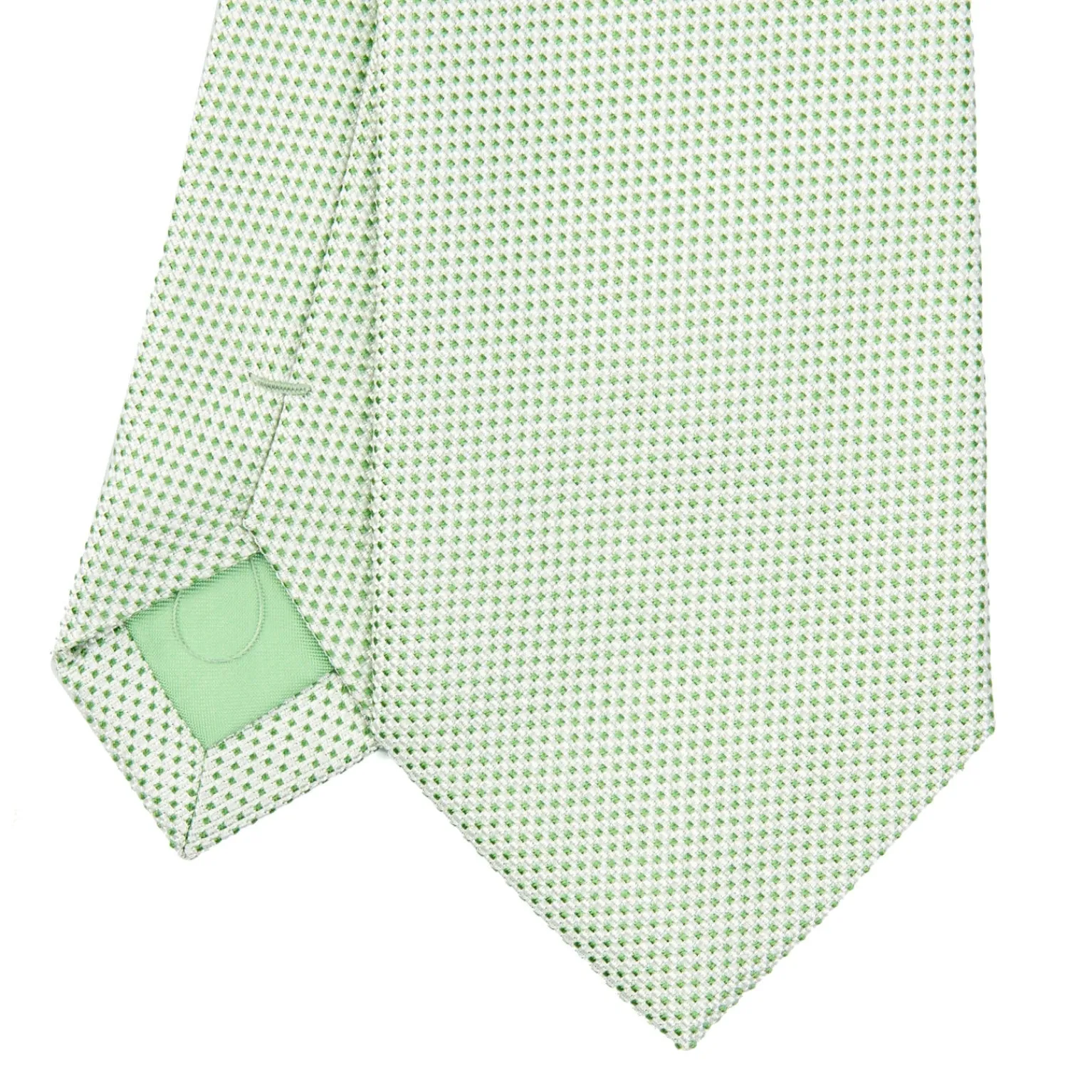 E.Marinella Cravatte In Seta Jacquard|CRAVATTE|CRAVATTA CERIMONIA IN SETA JACQUARD VERDE CHIARO Microfantasia geometrica