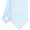 E.Marinella CRAVATTE|Cravatte In Seta Jacquard|CRAVATTA CERIMONIA IN SETA JACQUARD AZZURRA Microfantasia geometrica