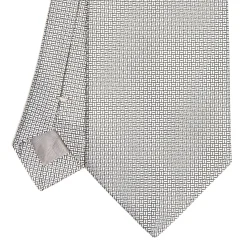 E.Marinella CRAVATTE|CRAVATTA CERIMONIA IN SETA JACQUARD GRIGIO CHIARO Microfantasia geometrica