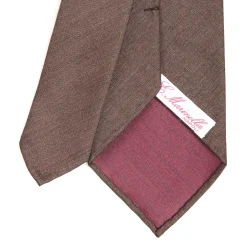 E.Marinella CRAVATTE|CRAVATTA CLASSICA DONNA IN LANA SFODERATA MARRONE BORDEAUX Bicolore