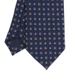 E.Marinella CRAVATTE|Cravatte In Lana E Cashmere|CRAVATTA CLASSICA IN LANA BLU Microfantasia fiore