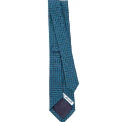 E.Marinella CRAVATTE|Cravatte In Lana E Cashmere|CRAVATTA CLASSICA IN LANA BLU MEDIO Microfantasia fiore