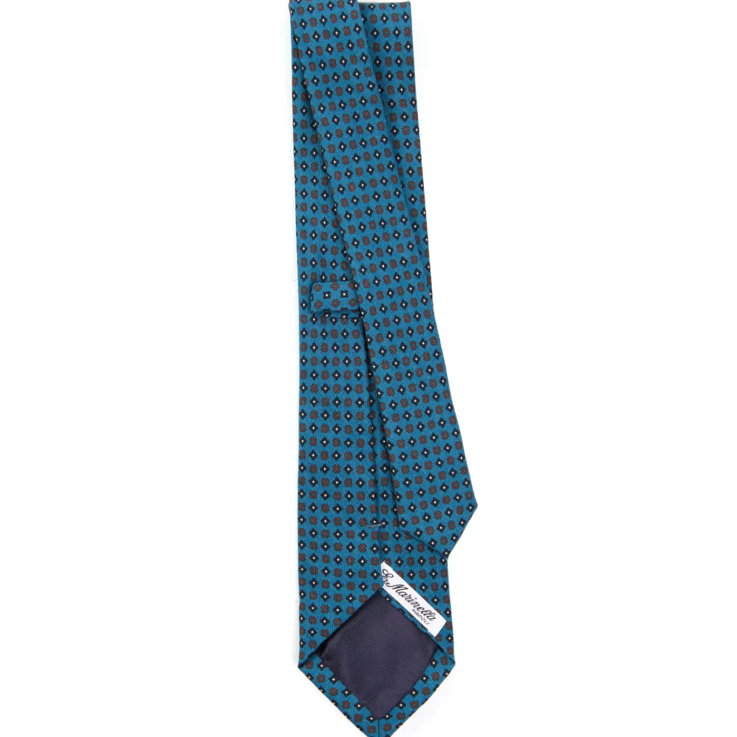 E.Marinella CRAVATTE|Cravatte In Lana E Cashmere|CRAVATTA CLASSICA IN LANA BLU MEDIO Microfantasia fiore