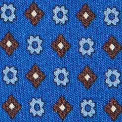 E.Marinella CRAVATTE|Cravatte In Lana E Cashmere|CRAVATTA CLASSICA IN LANA BLUETTE Microfantasia fiore