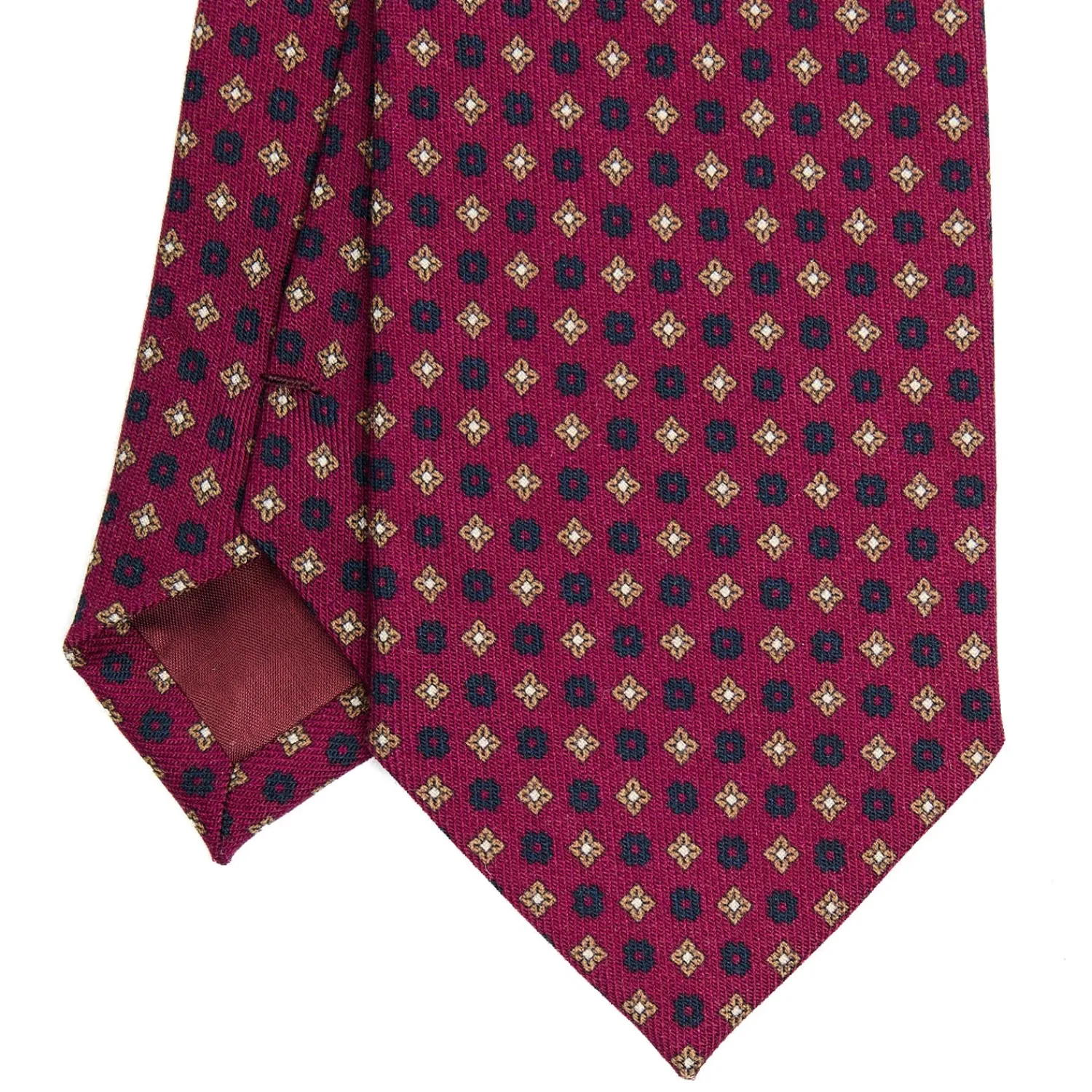 E.Marinella CRAVATTE|Cravatte In Lana E Cashmere|CRAVATTA CLASSICA IN LANA FUCSIA Microfantasia fiore