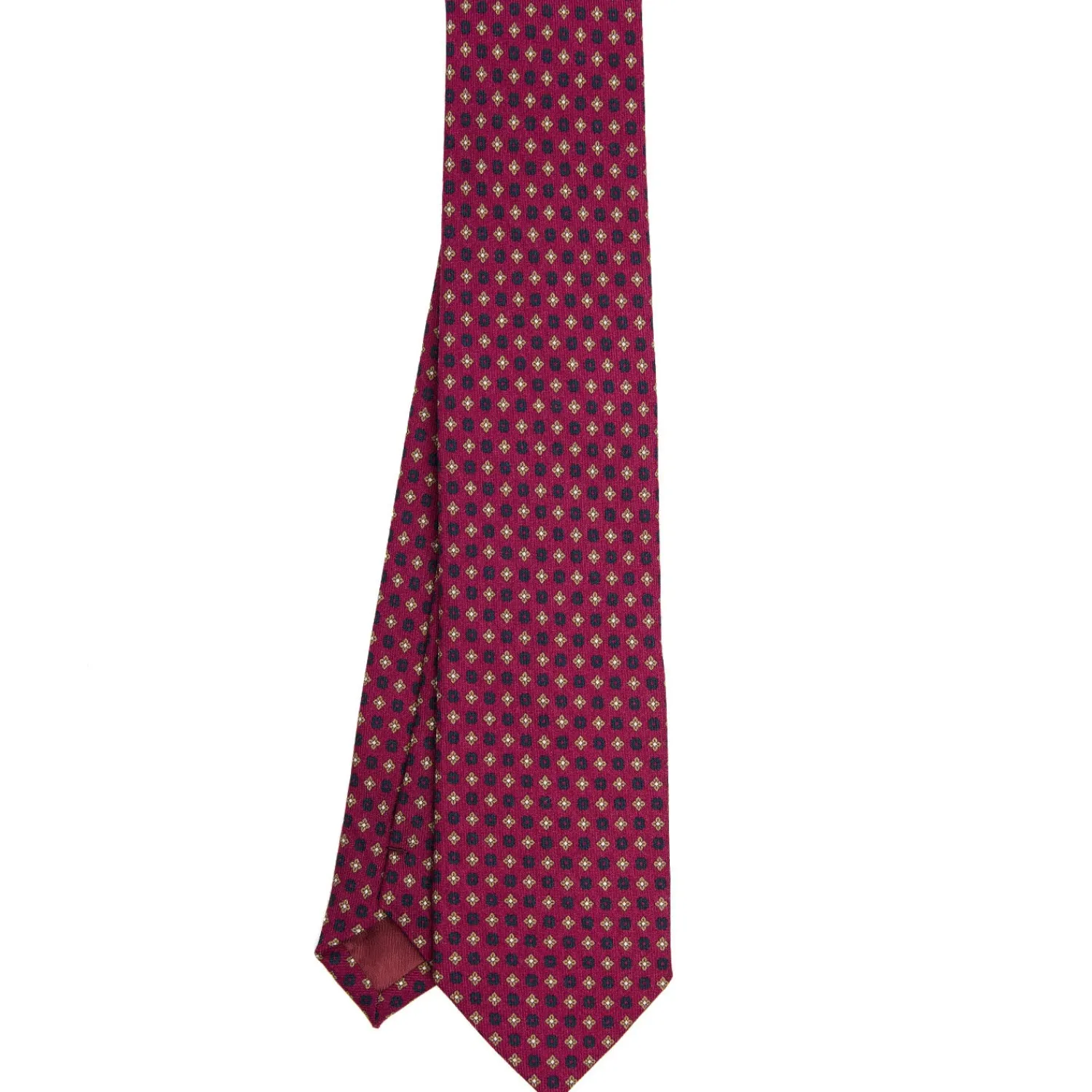 E.Marinella CRAVATTE|Cravatte In Lana E Cashmere|CRAVATTA CLASSICA IN LANA FUCSIA Microfantasia fiore