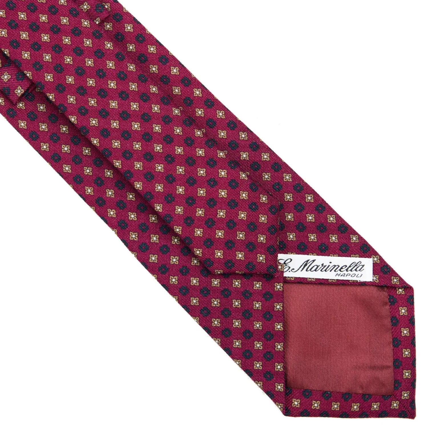 E.Marinella CRAVATTE|Cravatte In Lana E Cashmere|CRAVATTA CLASSICA IN LANA FUCSIA Microfantasia fiore