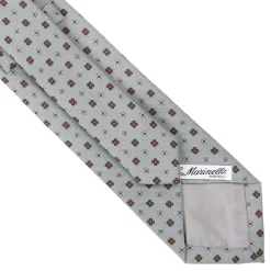 E.Marinella CRAVATTE|Cravatte In Lana E Cashmere|CRAVATTA CLASSICA IN LANA GRIGIO CHIARO Microfantasia fiore