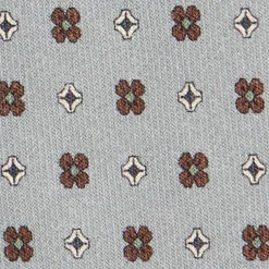 E.Marinella CRAVATTE|Cravatte In Lana E Cashmere|CRAVATTA CLASSICA IN LANA GRIGIO CHIARO Microfantasia fiore