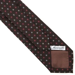 E.Marinella CRAVATTE|Cravatte In Lana E Cashmere|CRAVATTA CLASSICA IN LANA MARRONE SCURO Microfantasia fiore