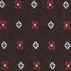 E.Marinella CRAVATTE|Cravatte In Lana E Cashmere|CRAVATTA CLASSICA IN LANA MARRONE SCURO Microfantasia fiore