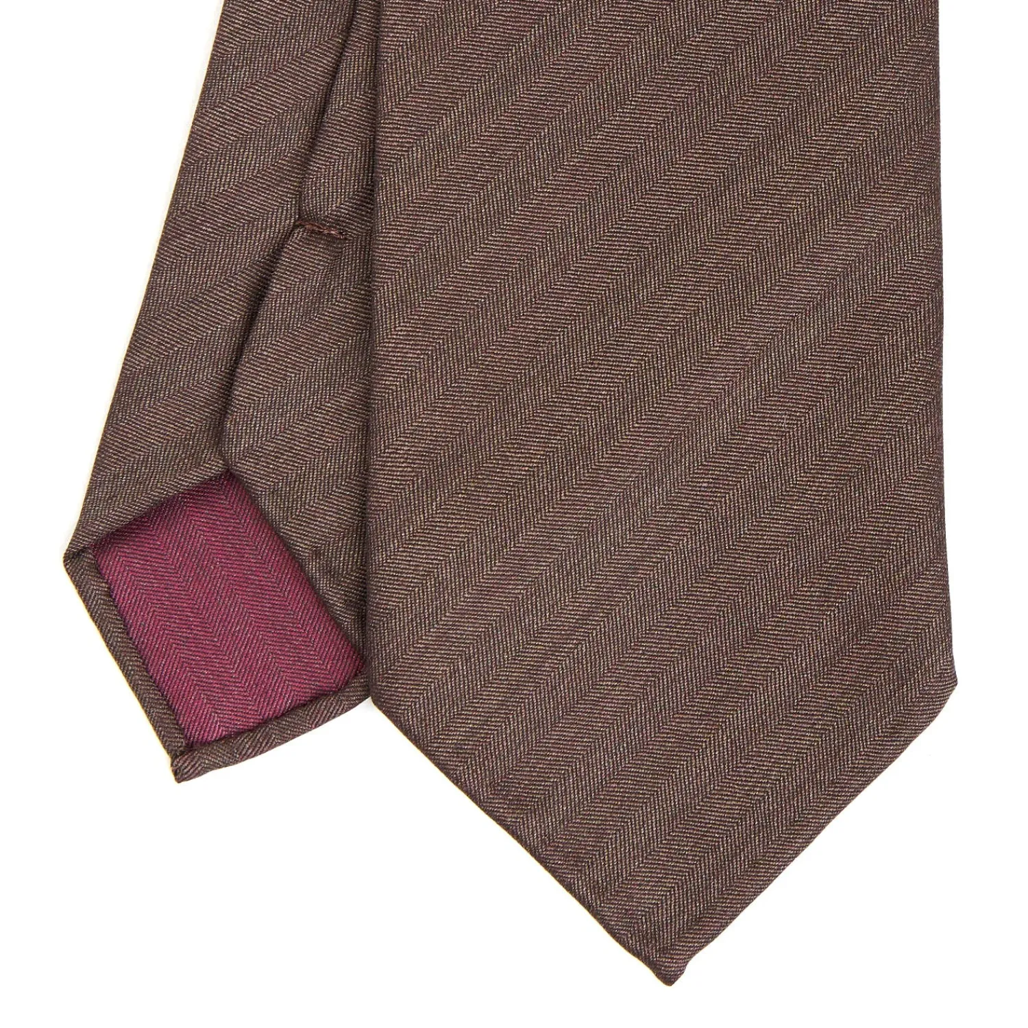 E.Marinella CRAVATTE|Cravatte In Lana E Cashmere|CRAVATTA CLASSICA IN LANA SFODERATA MARRONE BORDEAUX Bicolore