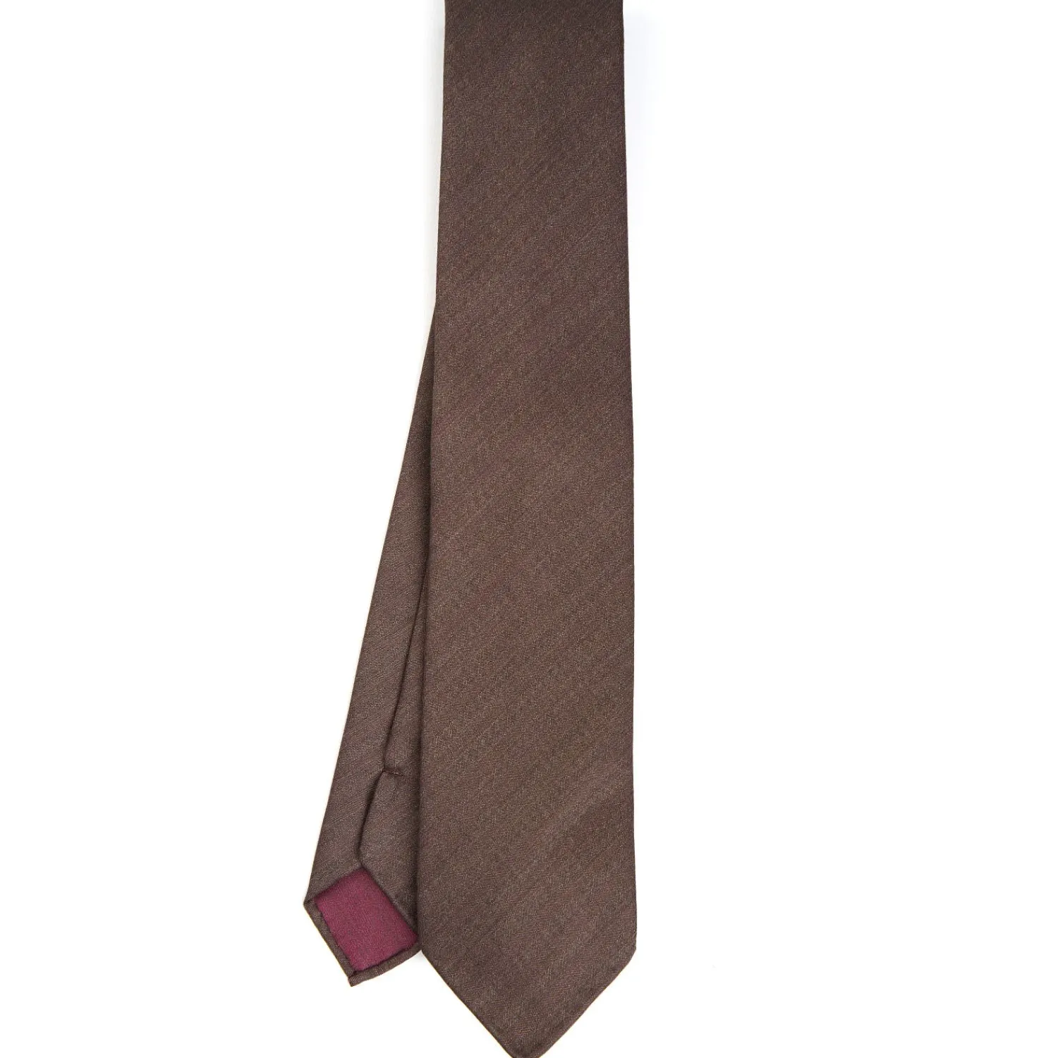 E.Marinella CRAVATTE|Cravatte In Lana E Cashmere|CRAVATTA CLASSICA IN LANA SFODERATA MARRONE BORDEAUX Bicolore