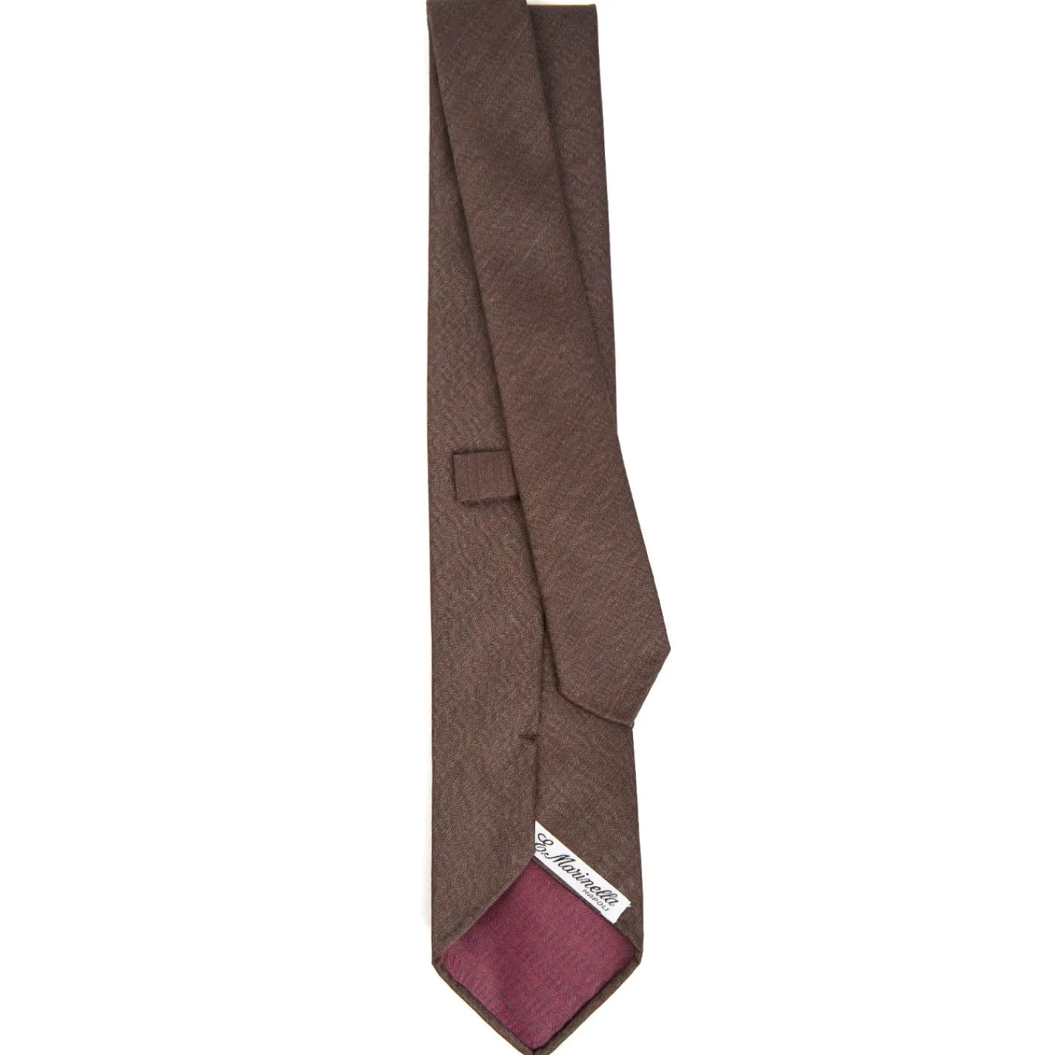 E.Marinella CRAVATTE|Cravatte In Lana E Cashmere|CRAVATTA CLASSICA IN LANA SFODERATA MARRONE BORDEAUX Bicolore