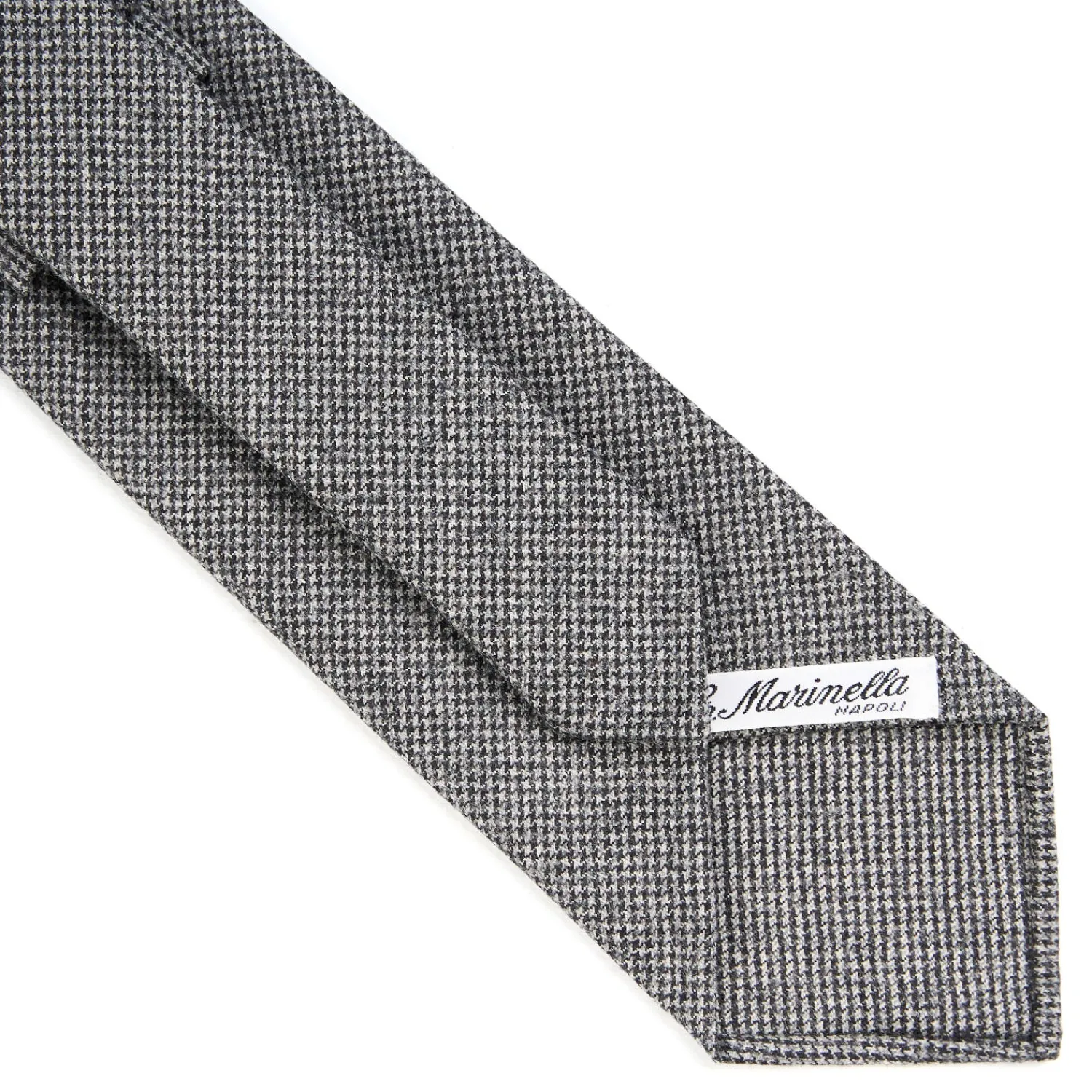 E.Marinella CRAVATTE|Cravatte In Lana E Cashmere|CRAVATTA CLASSICA IN LANA SFODERATA GRIGIO SCURO Pied de poule