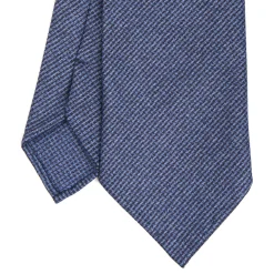 E.Marinella CRAVATTE|Cravatte In Lana E Cashmere|CRAVATTA CLASSICA IN LANA SFODERATA BLU Pied de poule