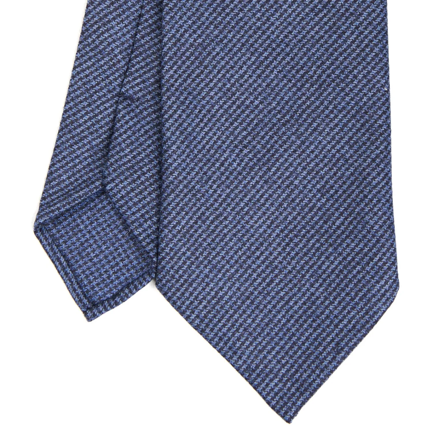 E.Marinella CRAVATTE|Cravatte In Lana E Cashmere|CRAVATTA CLASSICA IN LANA SFODERATA BLU Pied de poule
