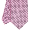 E.Marinella CRAVATTE|Cravatte In Seta Stampata|CRAVATTA CLASSICA IN SETA ROSA Microfantasia m geometrica
