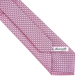 E.Marinella CRAVATTE|Cravatte In Seta Stampata|CRAVATTA CLASSICA IN SETA ROSA Microfantasia m geometrica