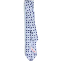 E.Marinella CRAVATTE|CRAVATTA DONNA CLASSICA IN SETA STAMPATA AZZURRA Microfantasia inspirazione foulard