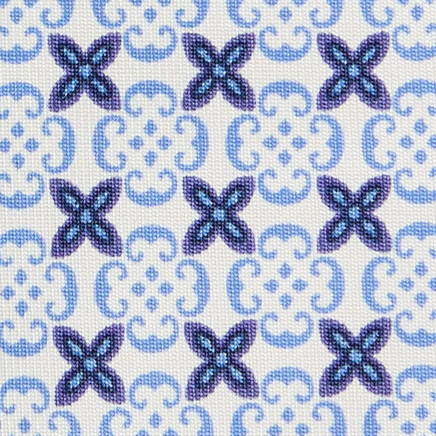 E.Marinella CRAVATTE|CRAVATTA DONNA CLASSICA IN SETA STAMPATA AZZURRA Microfantasia inspirazione foulard